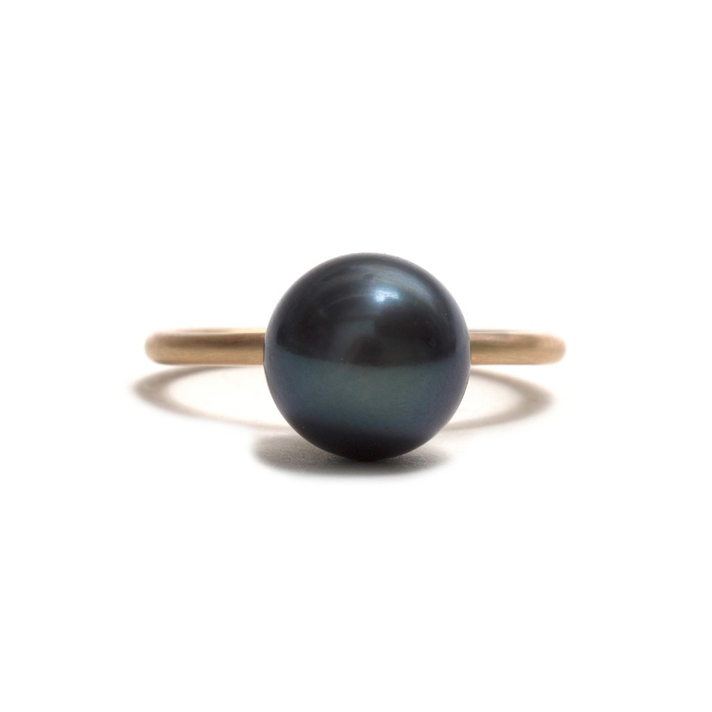 Black Pearl Stacking Ring