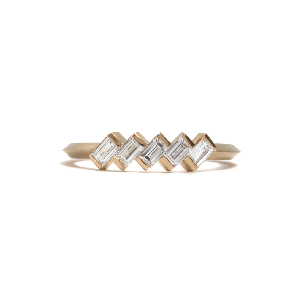 Staggered Baguette Diamond Ring