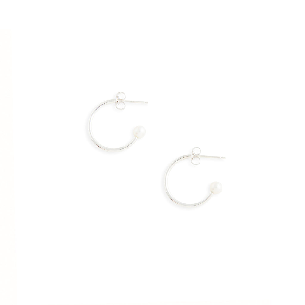 Small Silver Charming Hoop Earrings