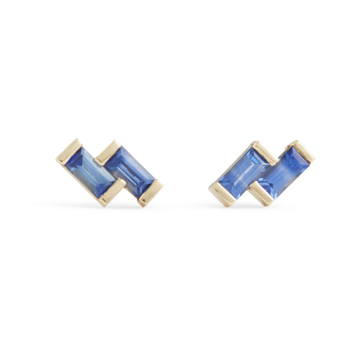 Double Ceylon Baguette Earrings