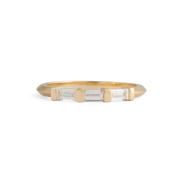 Three Stone Diamond Baguette Ring