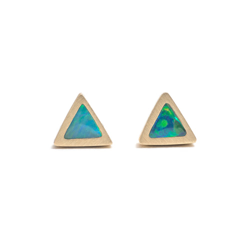 Small Golden Opal Element Single Stud Earrings