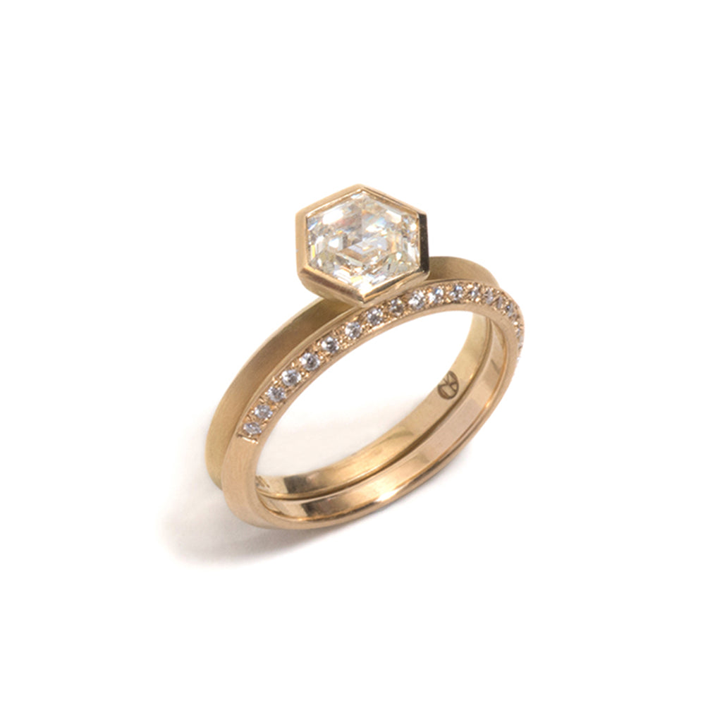 Jewelled Yellow Gold You and Me Ring