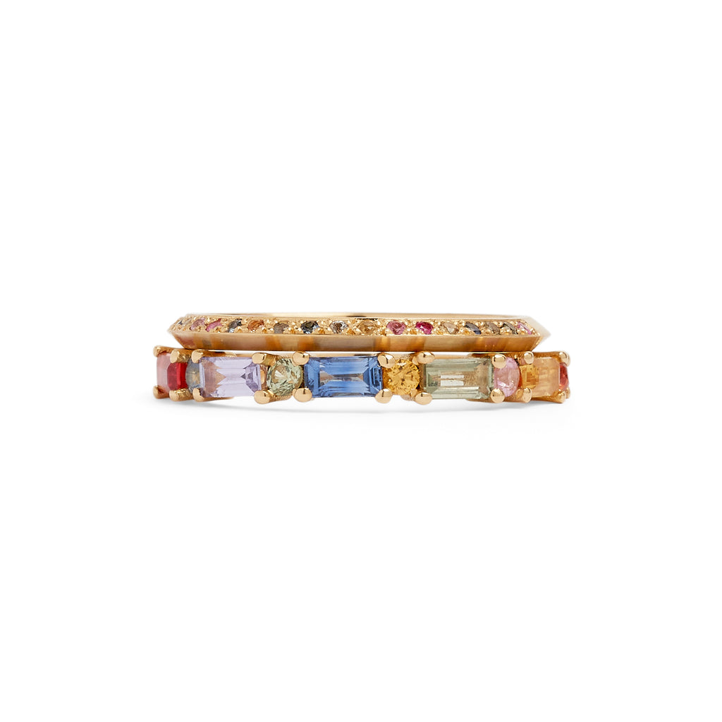 Jewelled Rainbow You and Me Ring