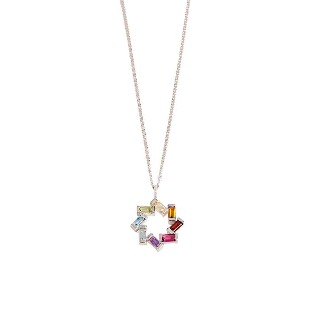 Juicy Sterling Silver Infinite Rainbow Necklace