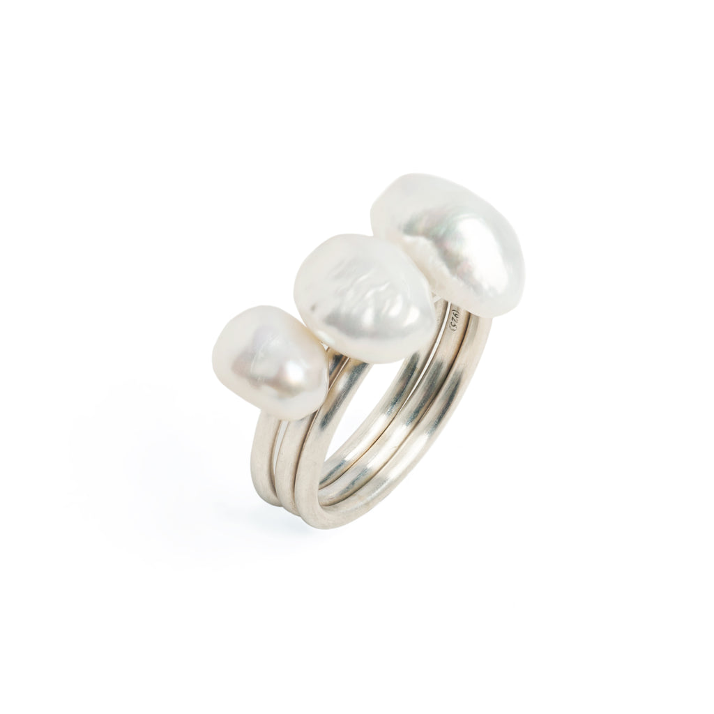 Baroque Pearl Large Silver Ring