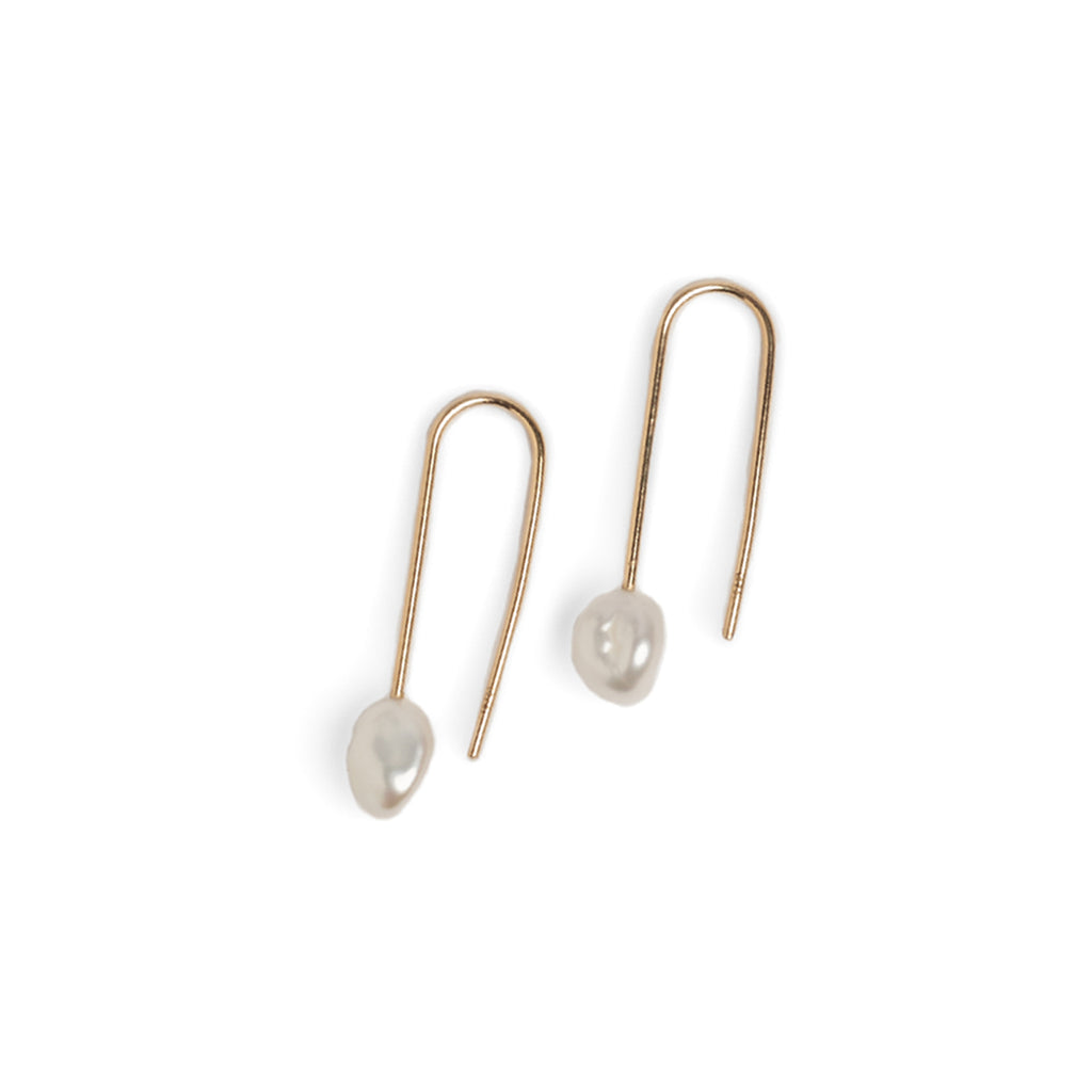 Baroque Pearl Large Gold Drop Earrings