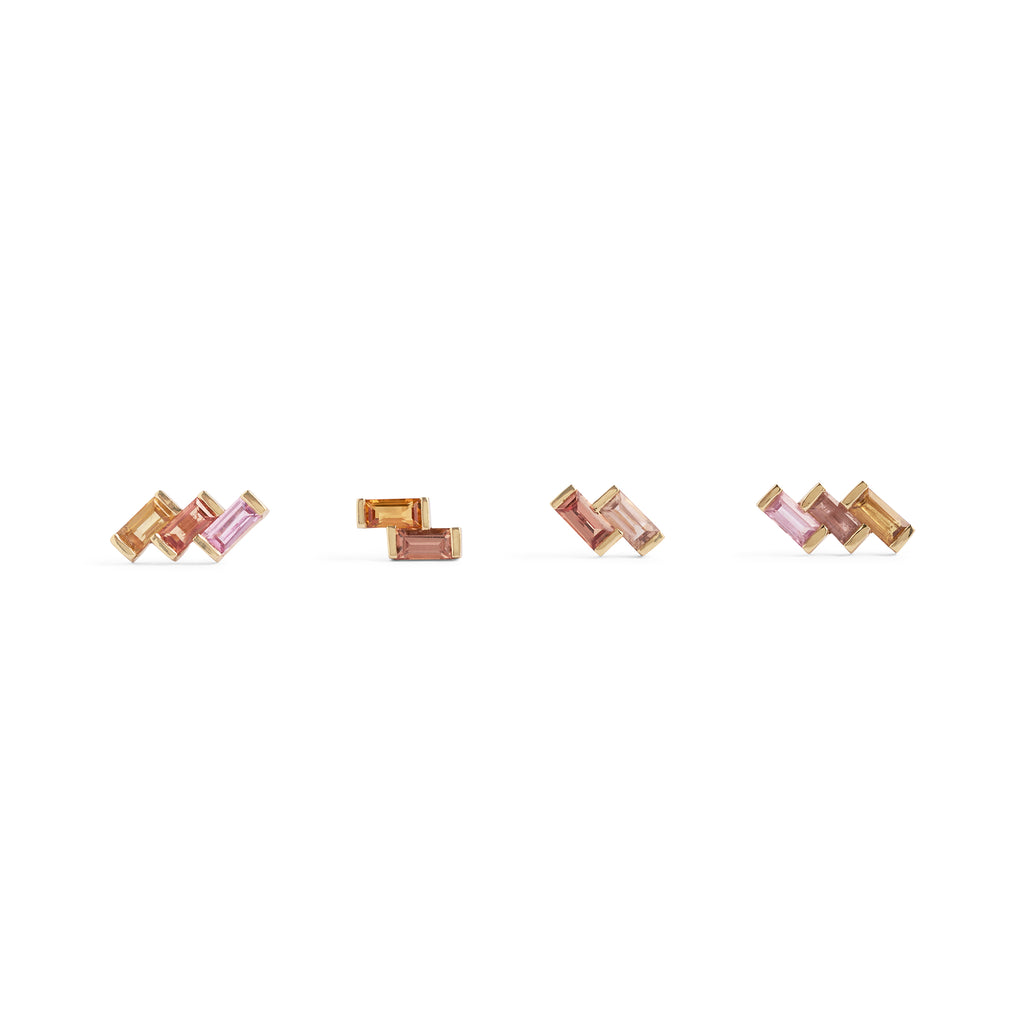 Juicy Double Sapphire Earring (Single)