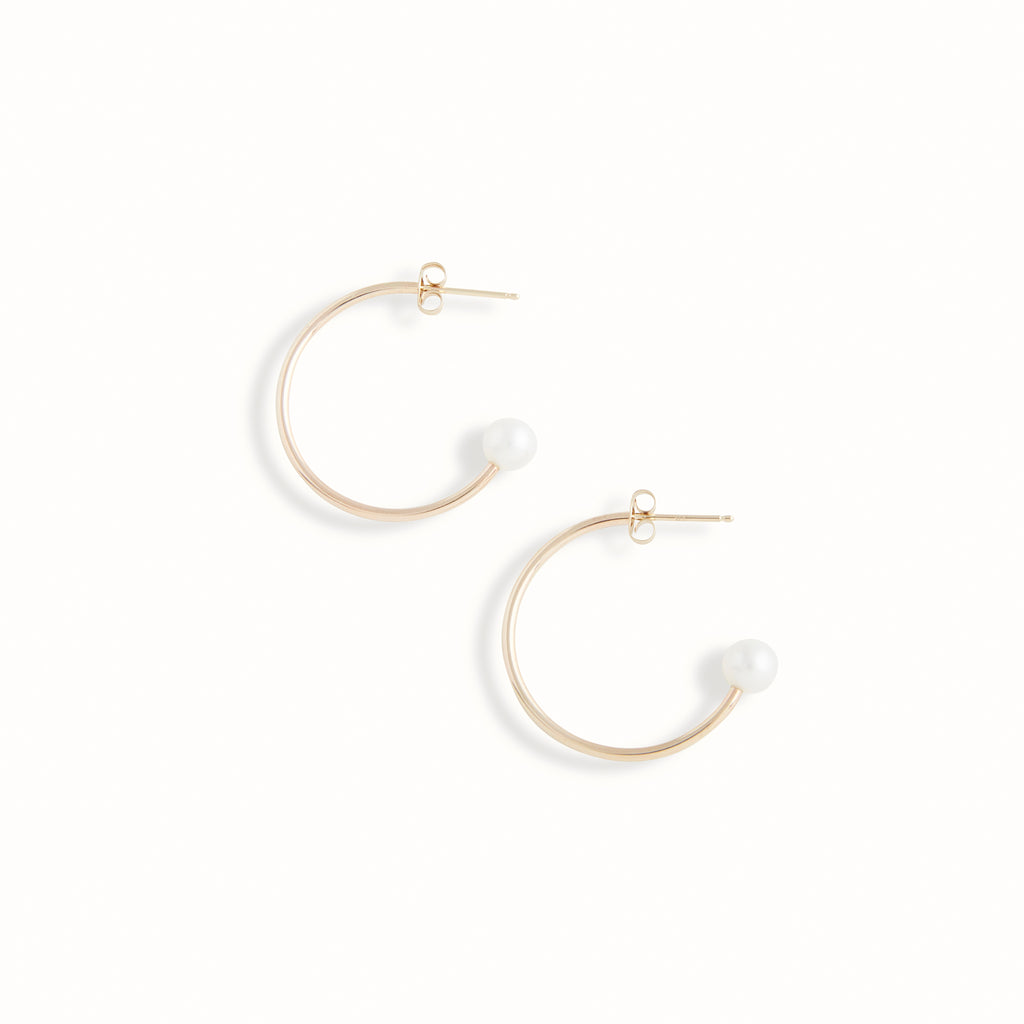 Medium Gold Charmed Hoop Earrings