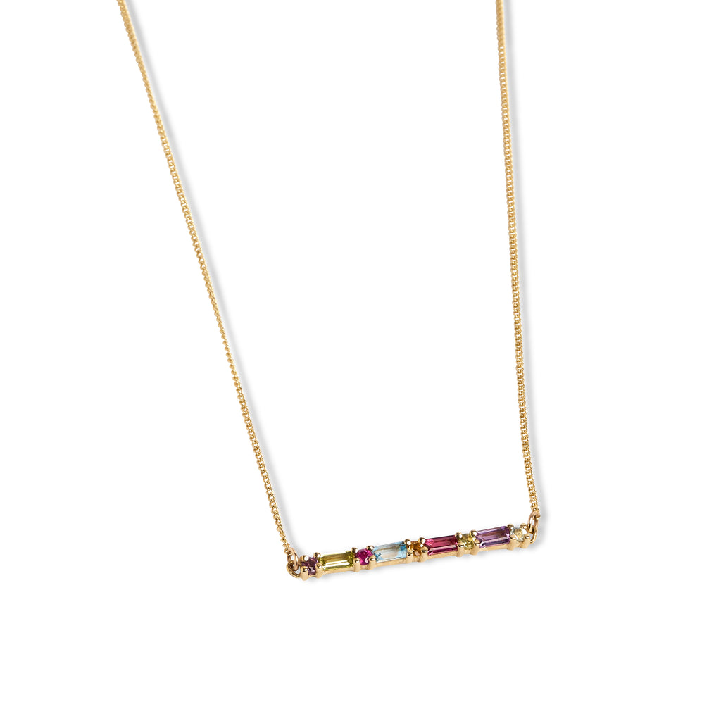 Bar XO Rainbow Necklace
