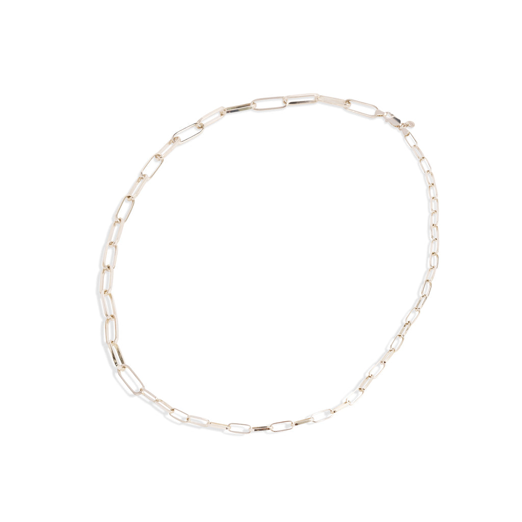 Mixed Link Silver Matte Necklace
