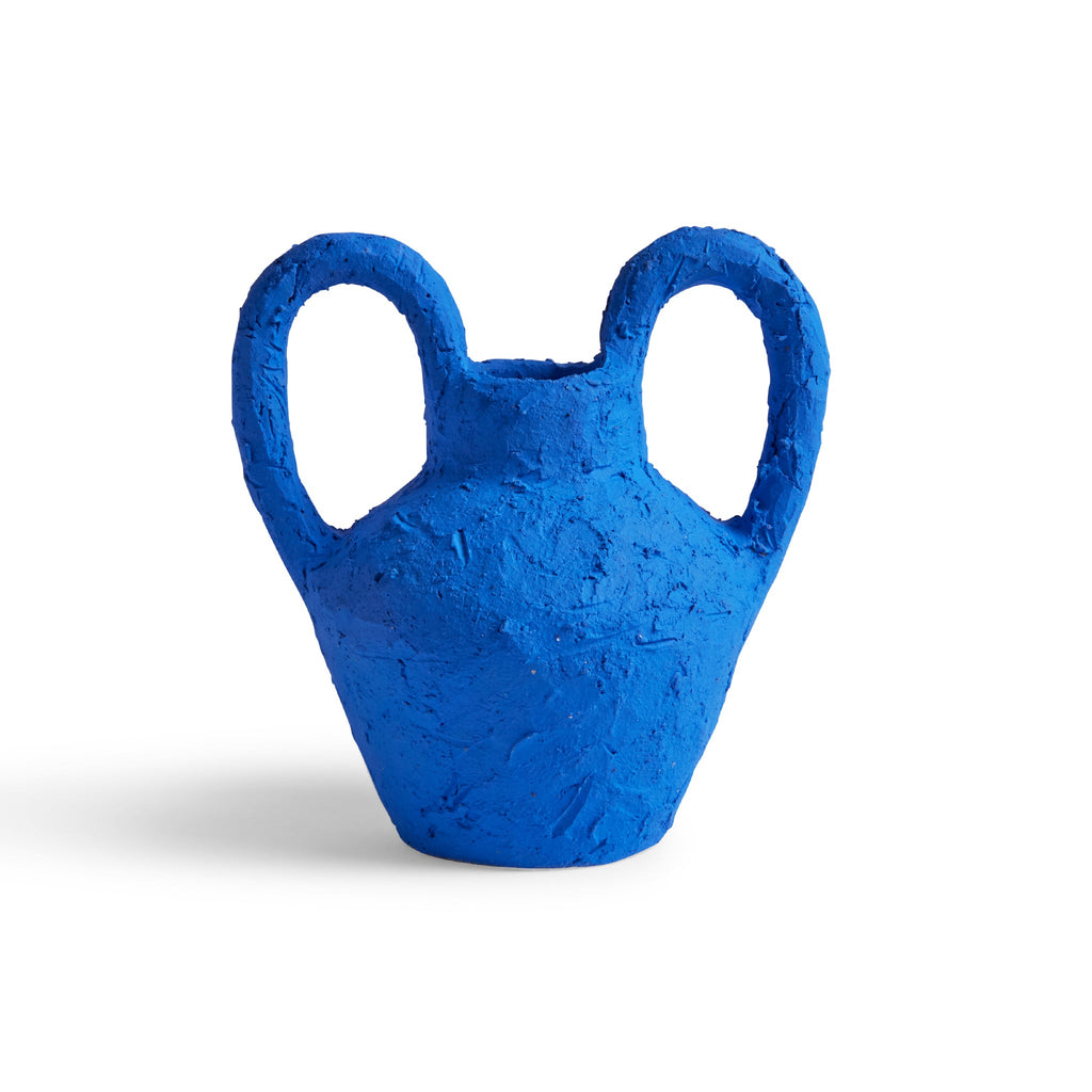 Mid Blue Textured Amphora Vessel