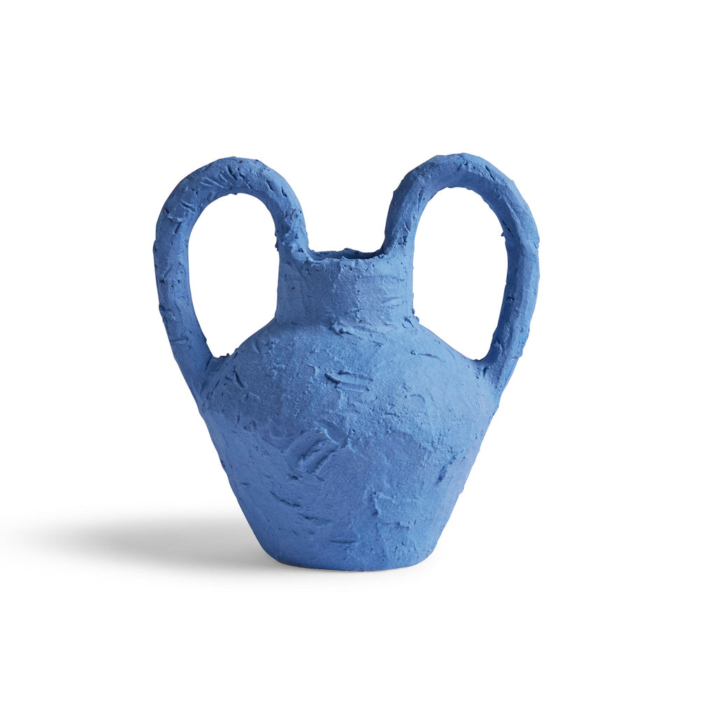 Mid Blue Textured Amphora Vessel