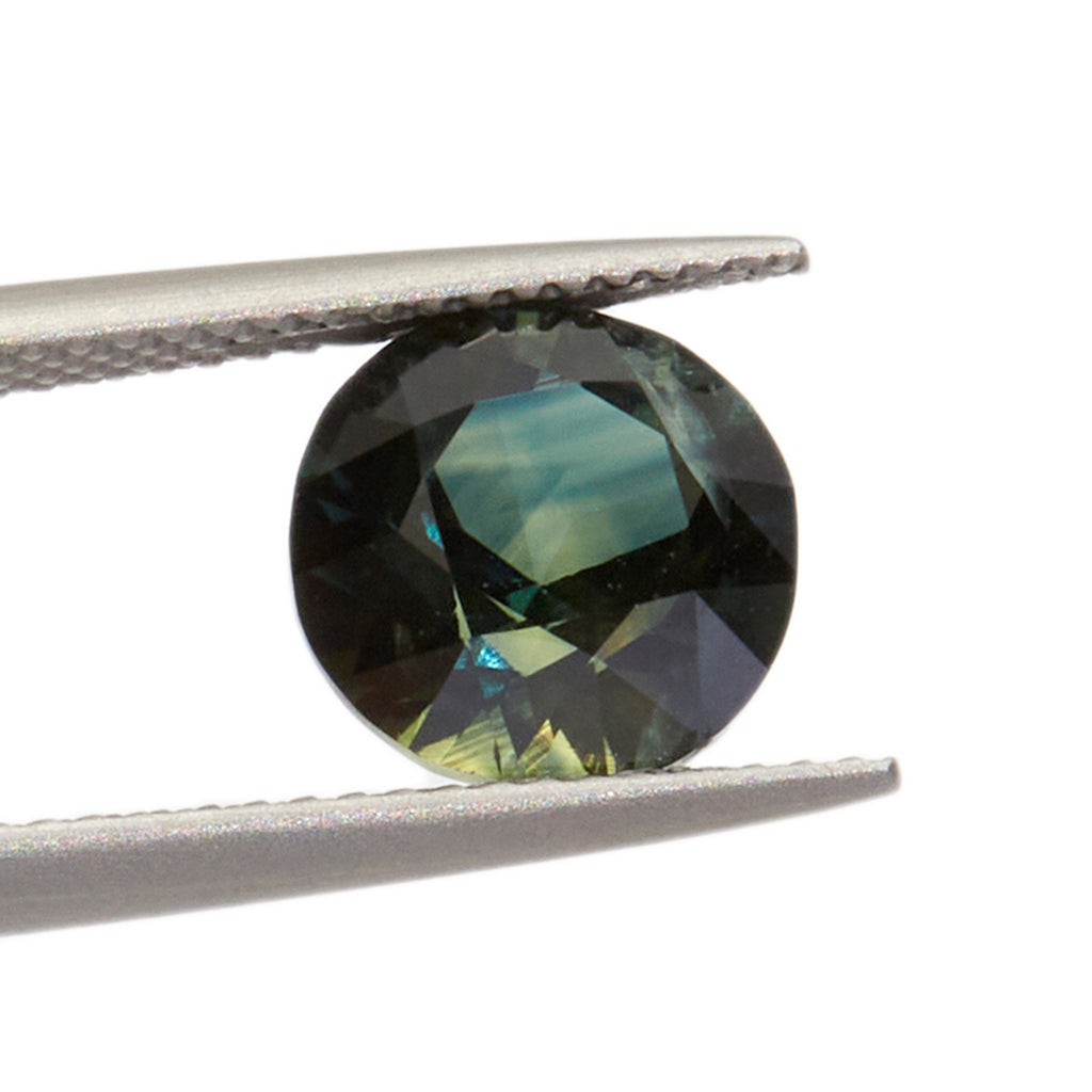 3.71ct Round Brilliant Cut Green Australian Parti Sapphire