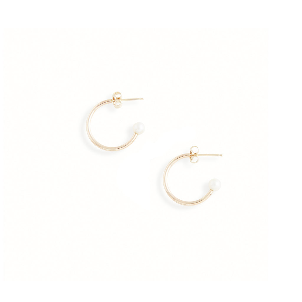 Small Gold Charmed Hoop Earrings