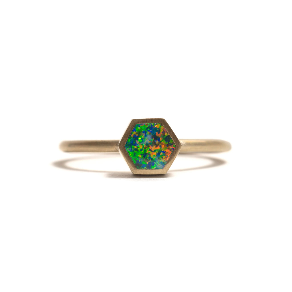 Golden Opal Element Large Stacking Ring