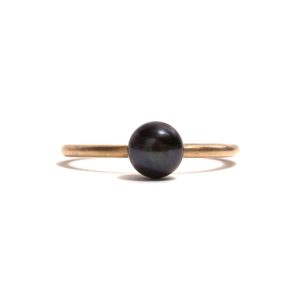 Black Pearl Stacking Ring
