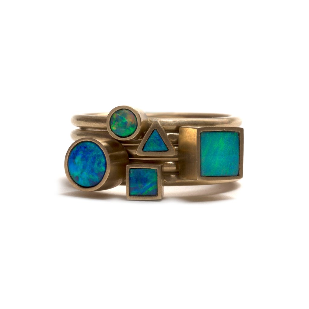 Golden Opal Element Large Stacking Ring