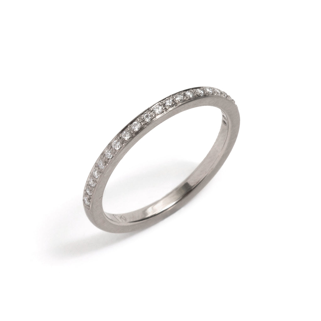 White Gold and White Diamonds Little Steps Ring