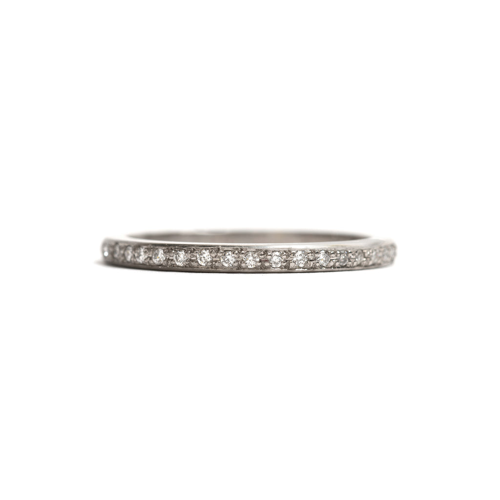 White Gold and White Diamonds Little Steps Ring