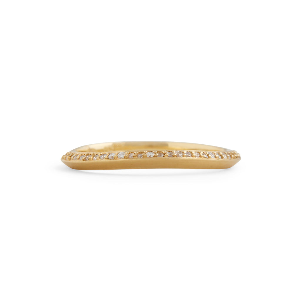 Jewelled Curved Yellow Gold You and Me Ring